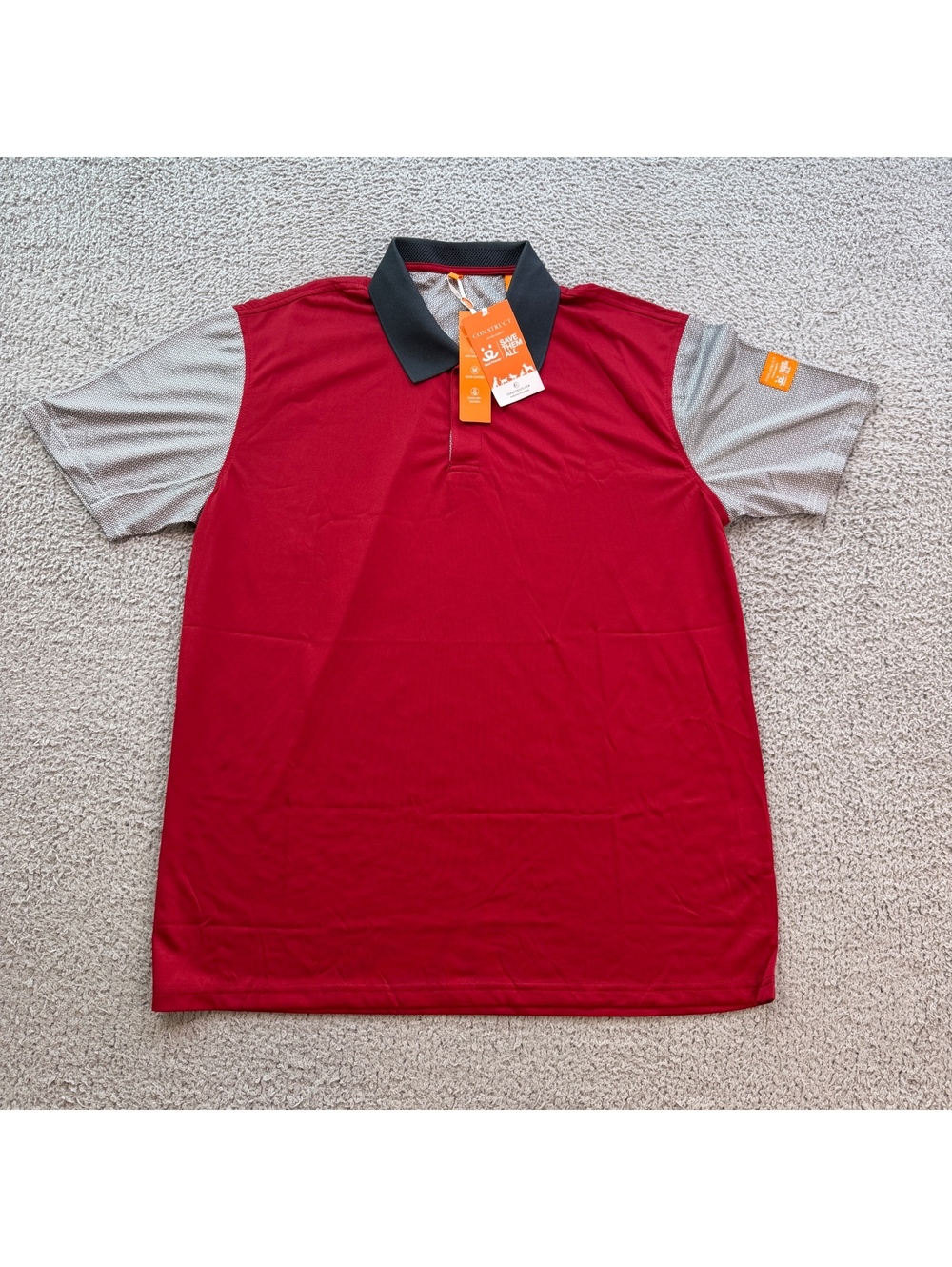 Con.struct Polo Shirt Mens L Save Them All Animal Shelter Odor Control NWT